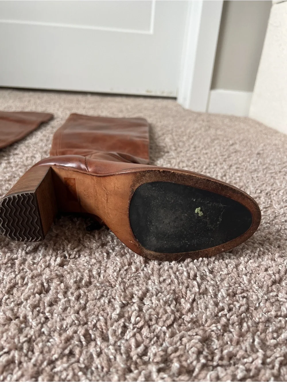 Free People Chestnut Brown Over-the-Knee Leather Boots